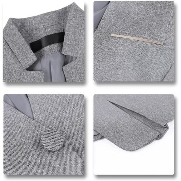 Women's 2 Piece Business Skirt Suit Set Office Lady Slim Fit Blazer and Skirt - Picture 6 of 7